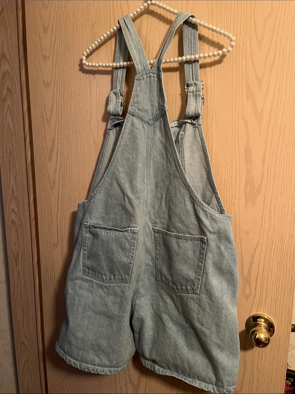 twik Light Blue Denim Short Overall Shorts - Picture 8 of 10